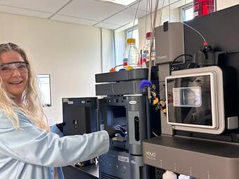 USGS scientist in laboratory