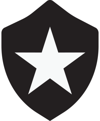 Dark gray shield with star icon.