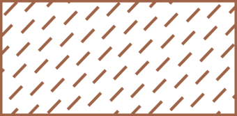 Polygon with a brown outline and diagonal dash fill pattern.