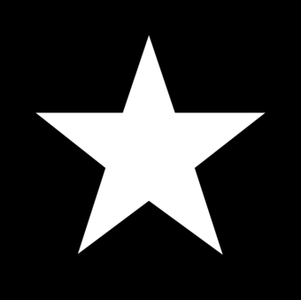 White star on top of a black square.