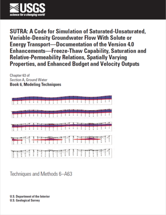 Image of the cover of Techniques and Methods 6–A63 documenting version 4.0 of SUTRA