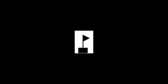Black marker on top of a white square. Symbol displayed on a black background to see the entirety of the symbol. 