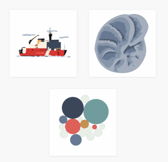 three clustered thumbnail images of Beaufort Sea data visualizations