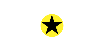 Black star on top of a yellow circle, at different offsets.