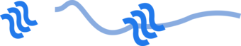 A tilde character (~) rotated 90 degrees shown on the left; shown in context on the right.