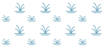 Pattern fill made up of blue wetland symbols of various sizes.