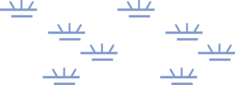 A blue marker fill, at varying offsets, with no outline.