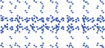 Multipart, blue dot pattern