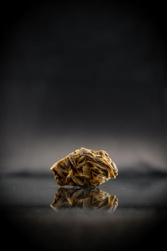 High-definition image of a barite specimen showing layered structure and subtle color variations.