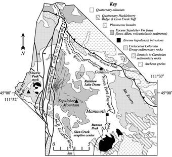 Black and white simplified geological map