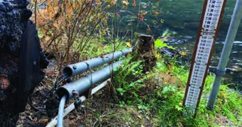 equipment on a river bank