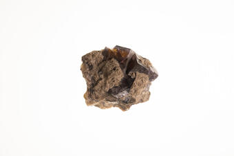 Isolated fluorite specimen from the USGS mineral collection.