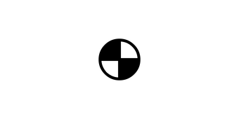 A circle with alternating black and white filled quadrants.