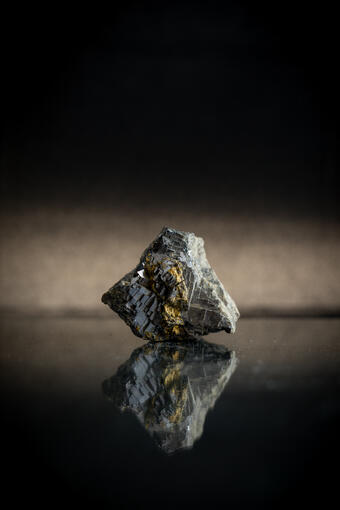 USGS mineral specimen featuring galena and chalcopyrite.
