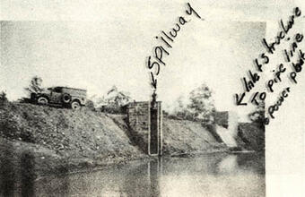 Spillway and Penstock of Kelly Barnes Dam, 1948
