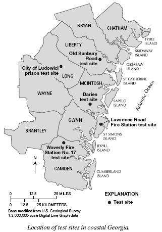 Map of Groundwater Wells in Coastal Georgia