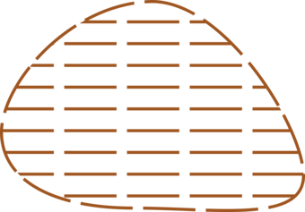 Outline with fill. Fill consists of a dashed line.