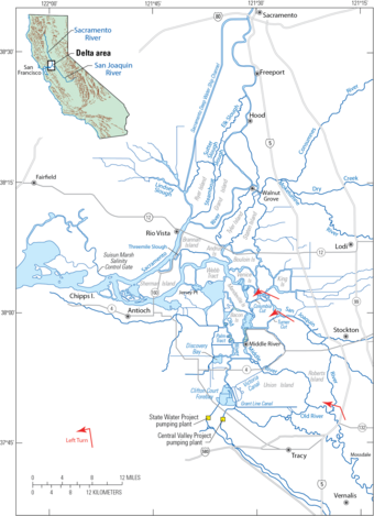 Map of the Sacramento/San Joaquin Delta.