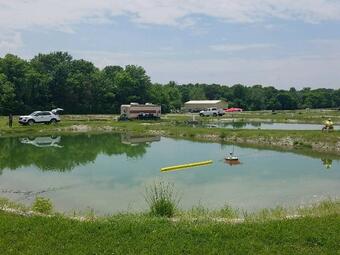 View of an acoustic testing pond