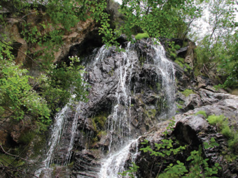 water flowing over rocks