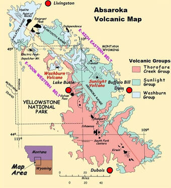 Generalized geologic map of the Eocene Absaroka volcanic field