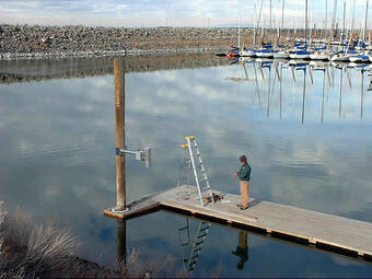 Great Salt Lake gage at Saltair Boat Harbor