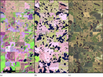 Stutsman County, North Dakota wetlands - Landsat and aerial images