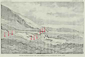 G.K. Gilbert documented fault scarps near the mouth of Little Cottonwood Canyon.