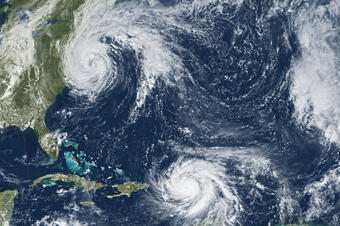 GEOS-13 Image of Hurricane Maria and Tropical Storm Jose