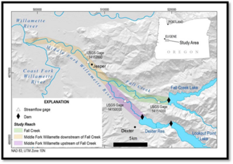 map of fall creek geomorphology