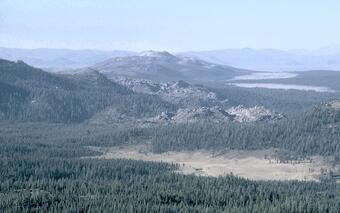 Lava domes of the Mono-Inyo Craters volcanic chain.