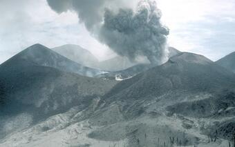 Explosive eruption of Rabaul Caldera, Papua New Guinea....