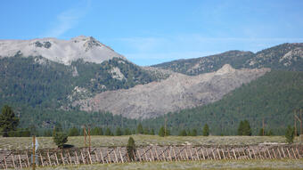 Glass Creek Dome seen from highway 395, Long Valley Caldera....