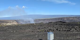 Color photograph of instrument in field