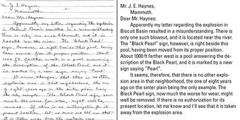 handwritten letter with accompanying transcription