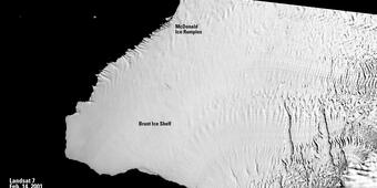 Landsat image of Brunt ice shelf, 2001