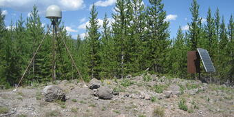 This is a photo of GPS station P711 operated by UNAVCO.