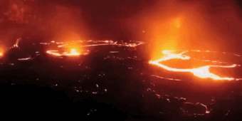 Animated image of lava floor collapsing