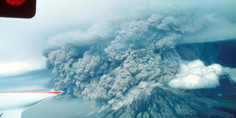 Mt. St. Helens May 18, 1980 from an airplane
