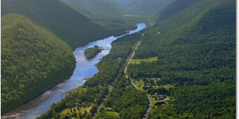 Aerial photo of the West Branch Susquehanna River, Pennsylvania