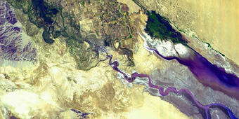 Satellite view of the endpoint of the Colorado River.