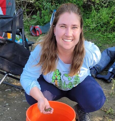 Veronika Kocen, Biologist with the USGS Water Resources Mission Area.