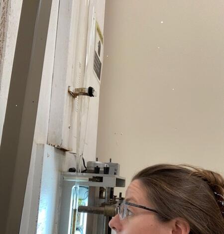 Hydrologic Technician Assesses Samples in CMWSC Sediment Lab