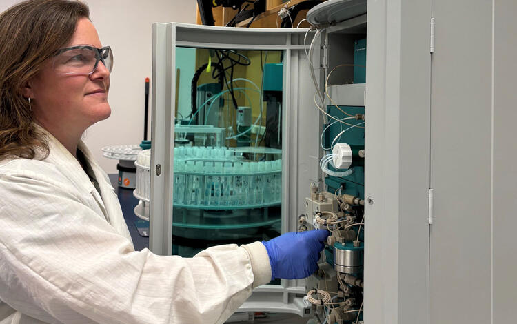 Scientist working in lab