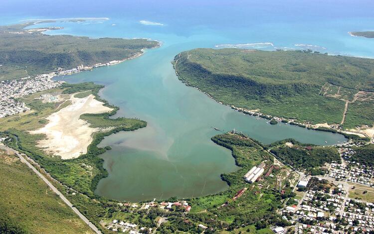 Aerial image of Bahia de Guanica in Puerto Rico