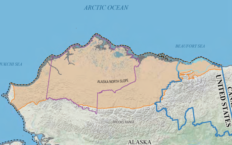 Map of Alaska's North Slope area assessed for natural gas