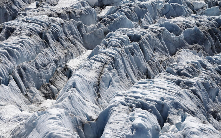Close up of Wolverine Glacier ice.