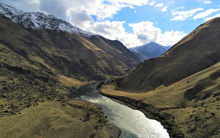 Picture taken with a sUAS (drone) of Hells Canyon