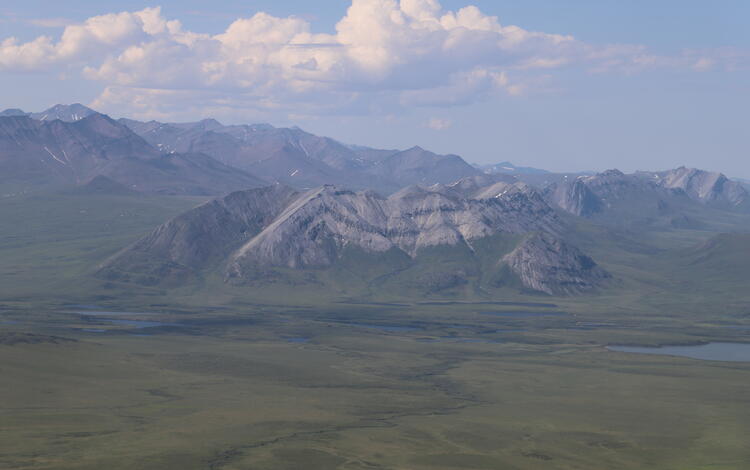 westward view of the northern foothills of the Brooks Range