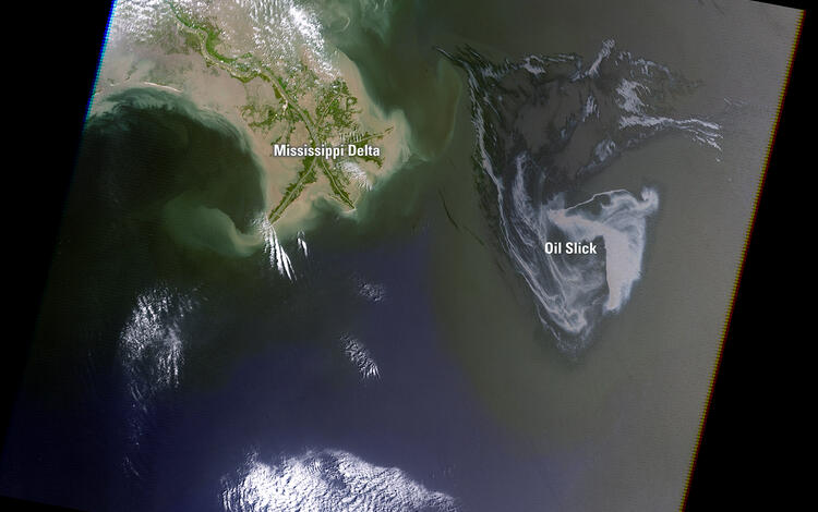 Image: Oil Spill in the Gulf of America - Landsat 7